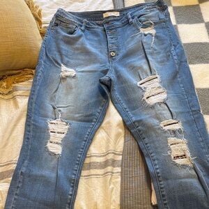 KanCan Light Blue Button-Fly Jeans